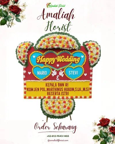 Karangan Papan Bunga Pernikahan di Cibanon